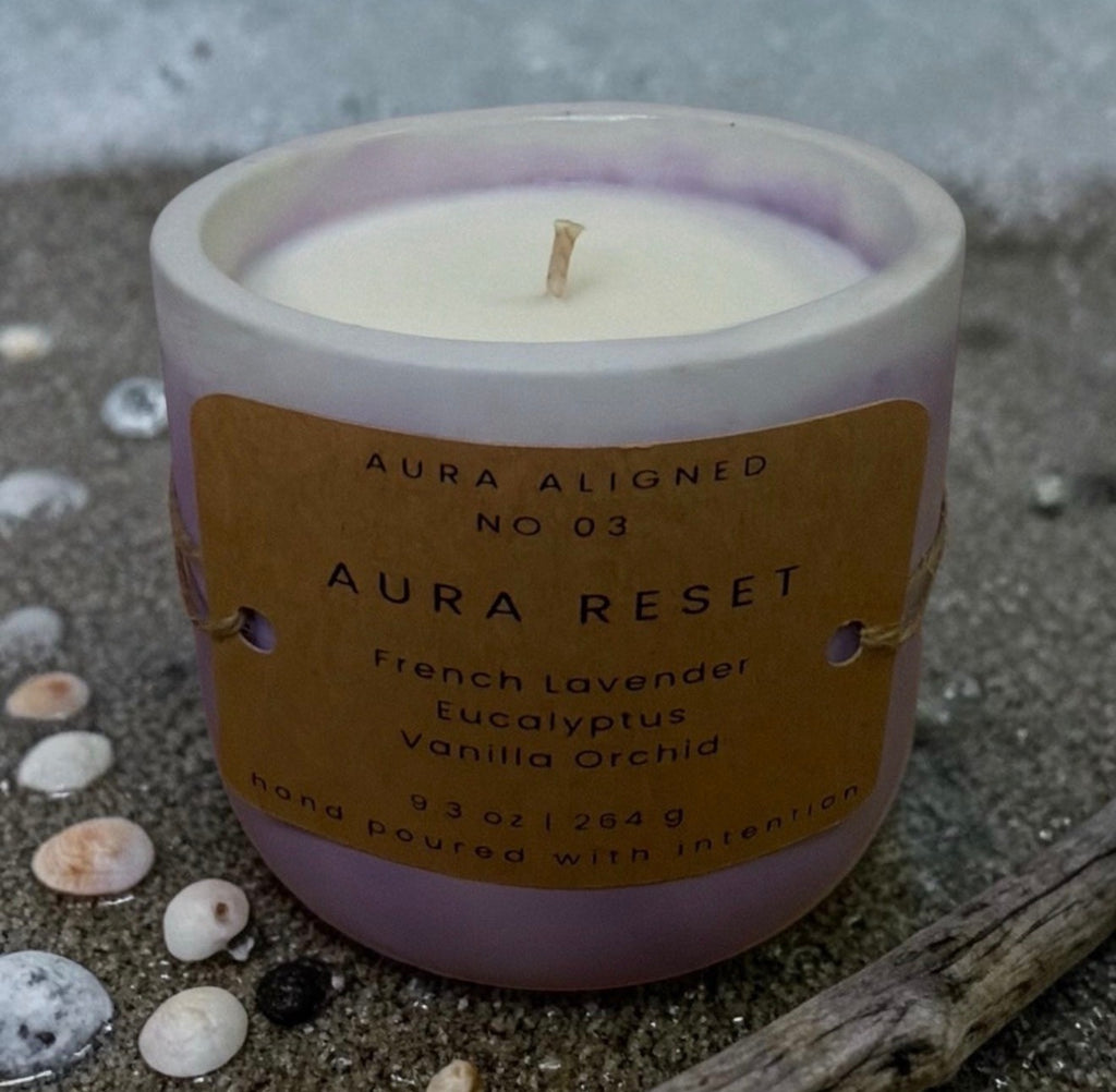 Aura Reset Candle for Relaxation Stress Relief – Non-Toxic Coconut Soy Candle