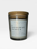 I Deserve Peace Candle – Mini Affirmation Non-Toxic Coconut Soy Candle for Stress Relief