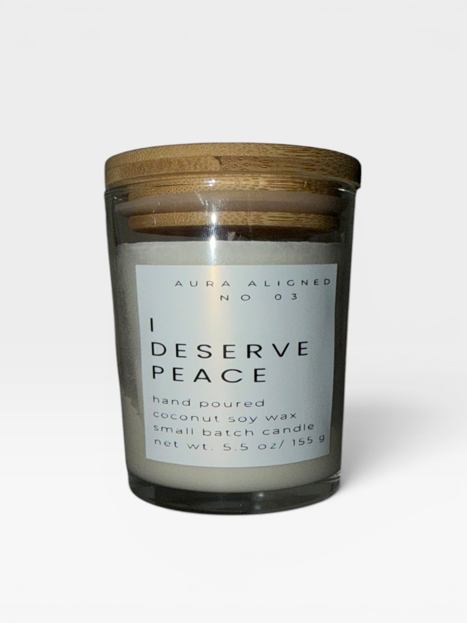 I Deserve Peace Candle – Mini Affirmation Non-Toxic Coconut Soy Candle for Stress Relief