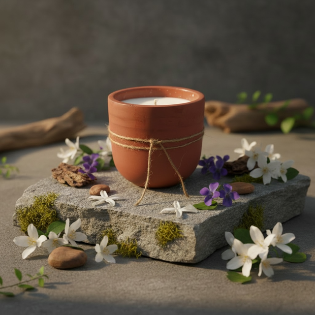 Rooted Grounding Candle – Non-Toxic Coconut Soy Candle for Calm & Balance