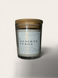 I Deserve Peace Affirmation Candle – Non-Toxic Coconut Soy Candle for Stress Relief & Relaxation