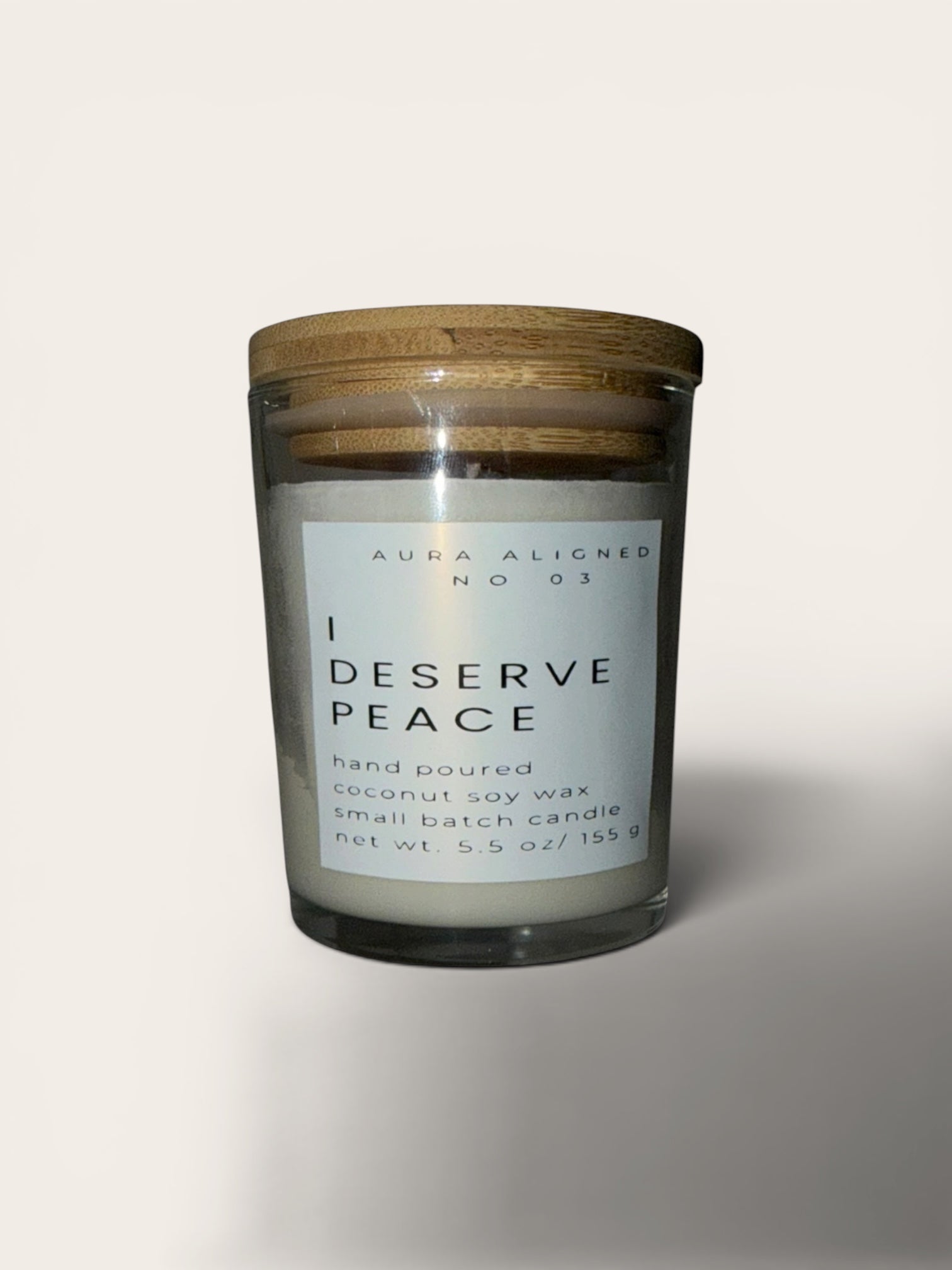 I Deserve Peace Affirmation Candle – Non-Toxic Coconut Soy Candle for Stress Relief & Relaxation