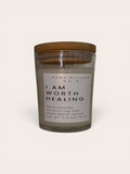 I Am Worth Healing Affirmation Candle – Non-Toxic Coconut Soy Candle for Emotional Wellness