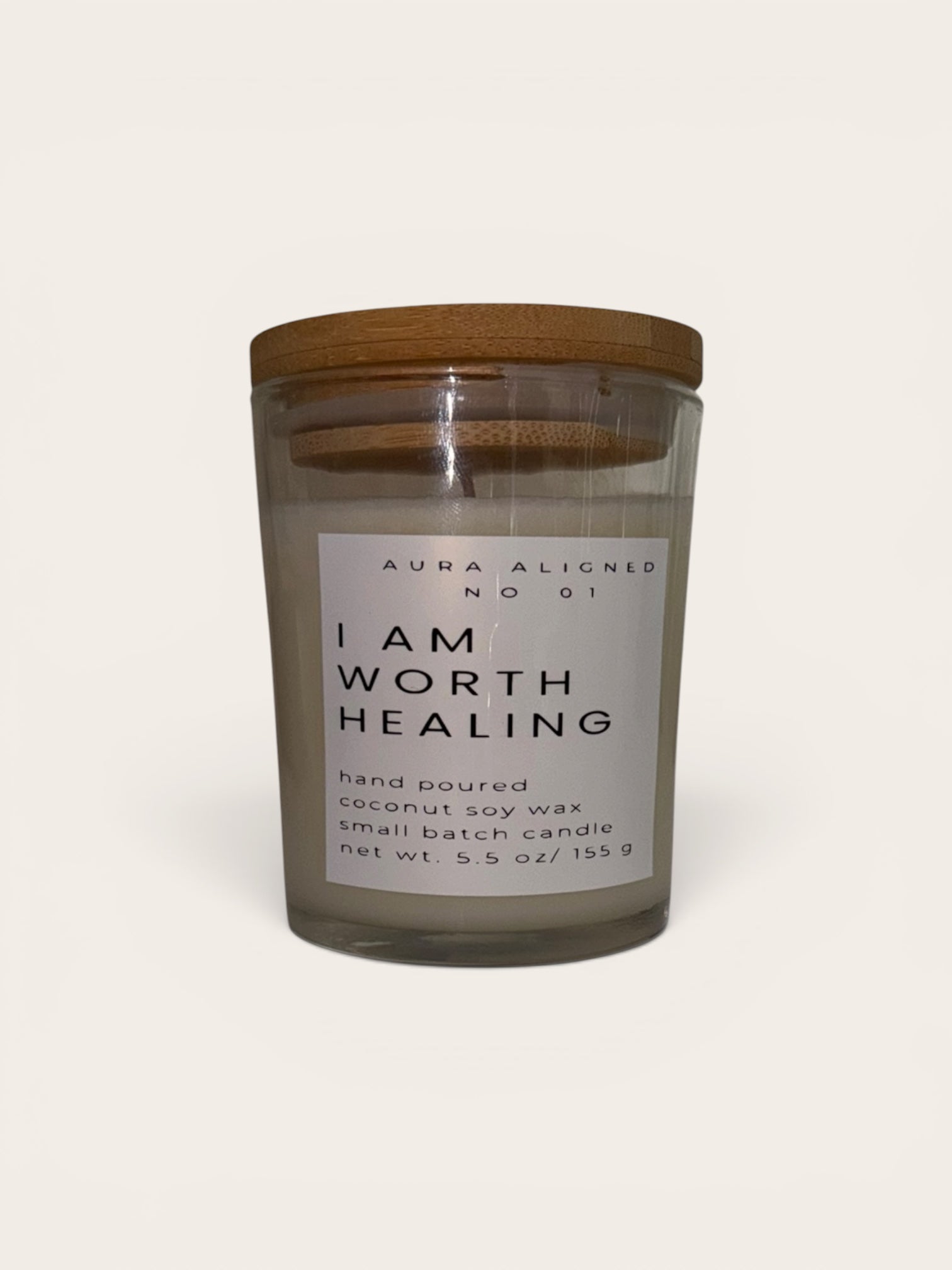 I Am Worth Healing Affirmation Candle – Non-Toxic Coconut Soy Candle for Emotional Wellness