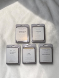 Non-toxic soy wax melts from Aura Aligned Creations in Healing, Joy, Peace, Love, and Grounding scent blends