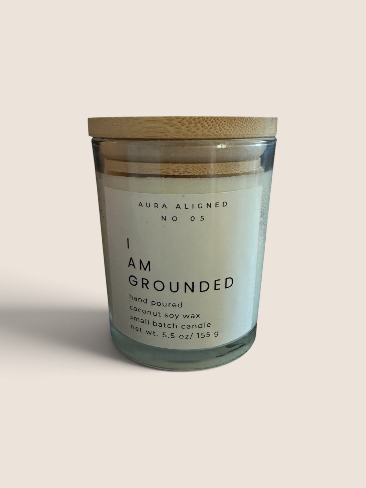I Am Grounded affirmation candle, Rooted scent blend, hand-poured coconut soy candle by Aura Aligned Creations
