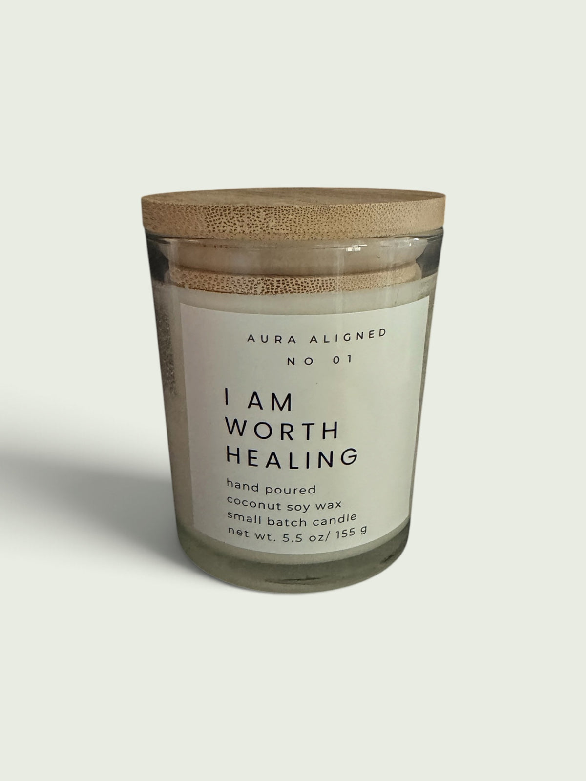 I Am Worth Healing affirmation candle, Sacred Space scent blend, hand-poured coconut soy candle by Aura Aligned Creations
