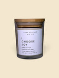 I Choose Joy affirmation candle, Sunshine scent blend, hand-poured coconut soy candle by Aura Aligned Creations